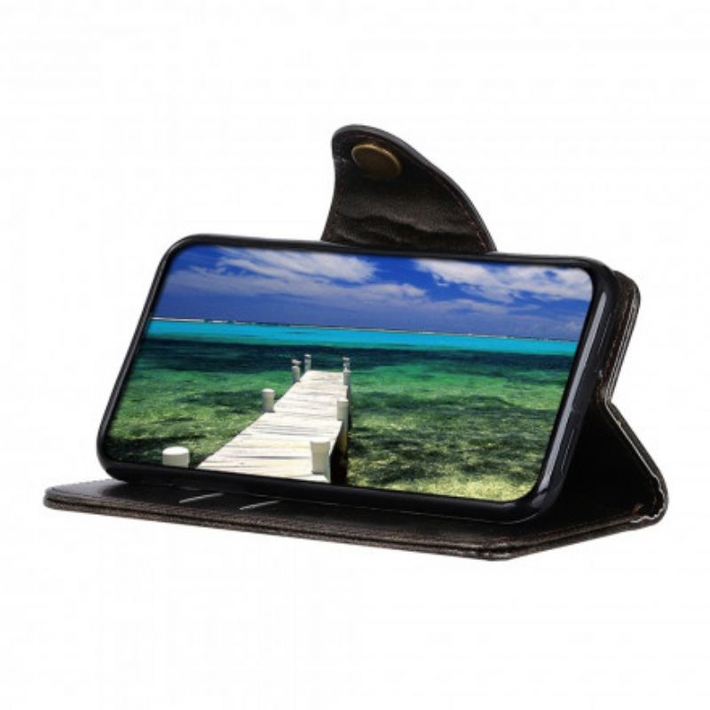 Läderskal Fodral Moto G60s Glänsande Läderimitation Khazneh