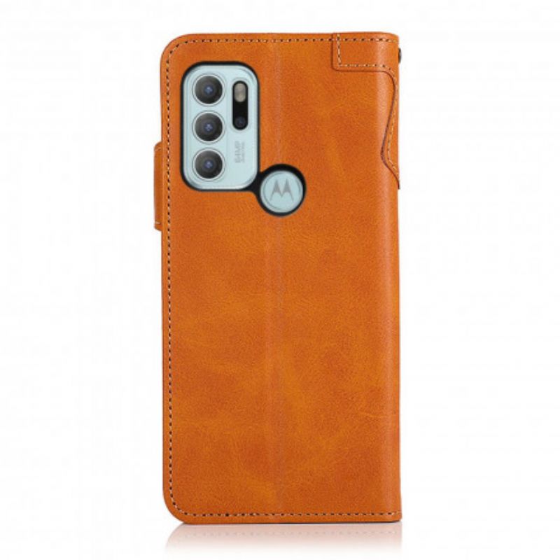 Skyddsfodral Moto G60s Knapp I Konstläder Khazneh