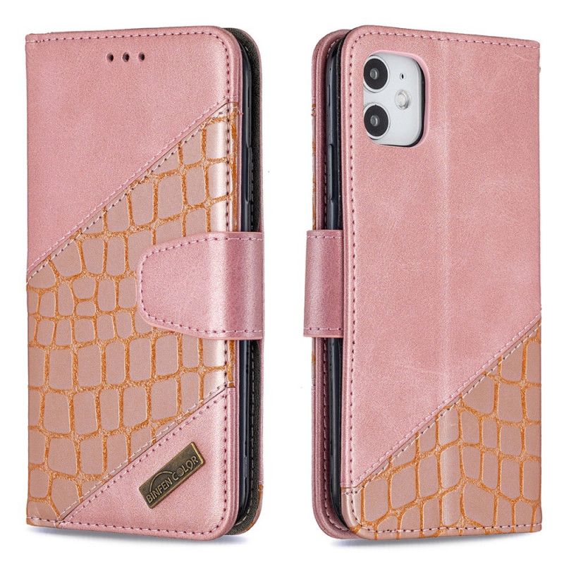 Fodral iPhone 11 Svart Klassisk Krokodilhudeffekt