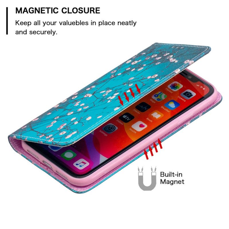 Folio-fodral för iPhone 11 Blommande Grenar