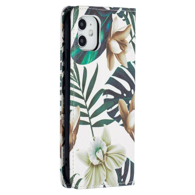 Folio-fodral för iPhone 11 Grön Löv