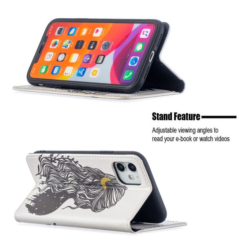 Folio-fodral för iPhone 11 Vackert Hår