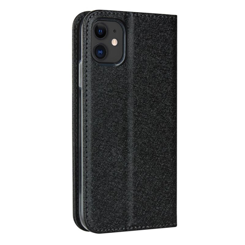 Folio-fodral iPhone 11 Svart Mjukt Läderstil Med Rem