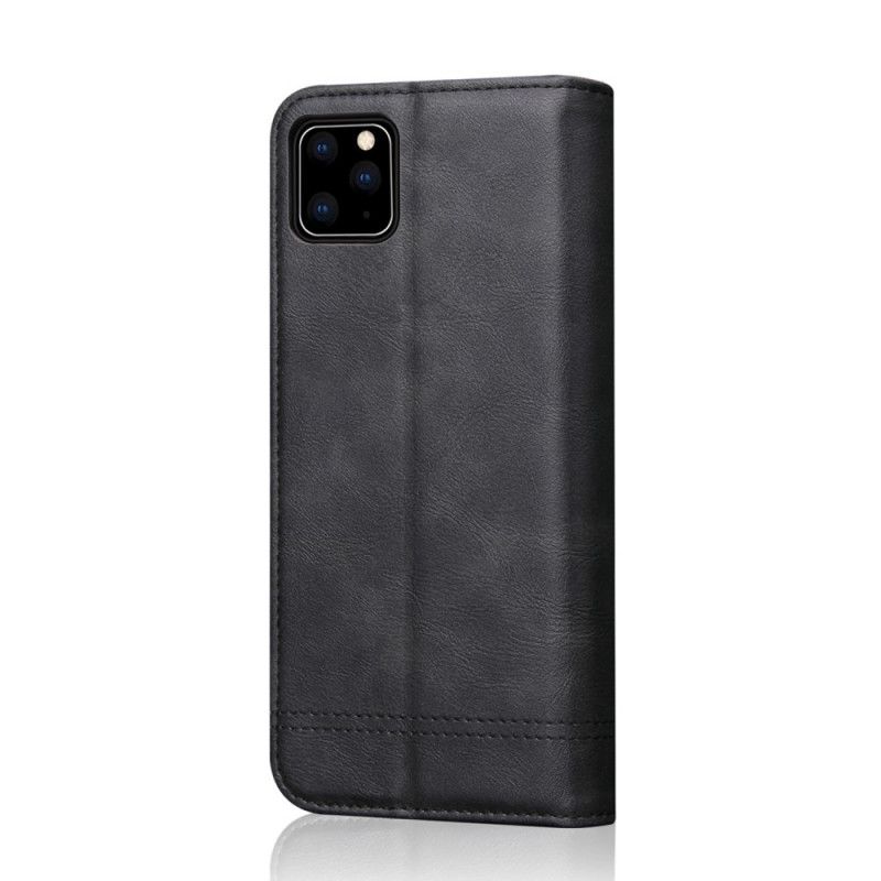 Folio-fodral iPhone 11 Svart Mobilskal Sydd Lädereffekt