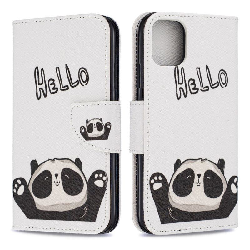Läderfodral iPhone 11 Mobilskal Hej Panda