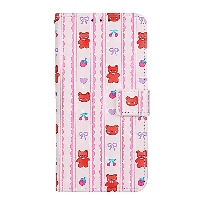 Läderfodral iPhone 11 Mobilskal Nallebjörn Justerbar Rem