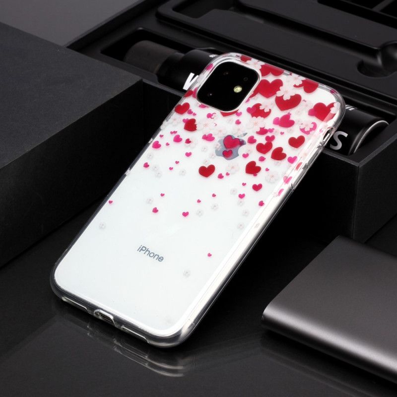 Skal för iPhone 11 Hjärtas Regn
