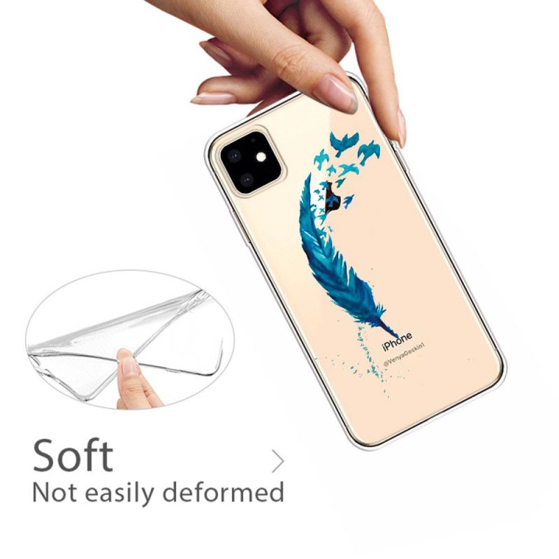 Skal för iPhone 11 Vacker Blå Fjäder