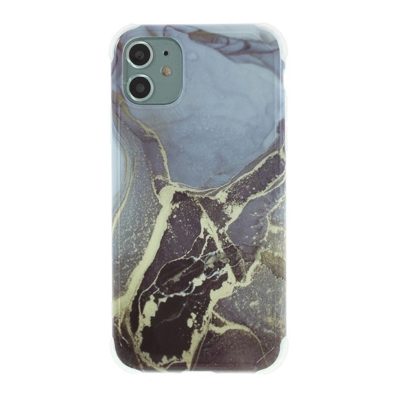 Skal för iPhone 11 Vit Flexibel Silikonmarmor