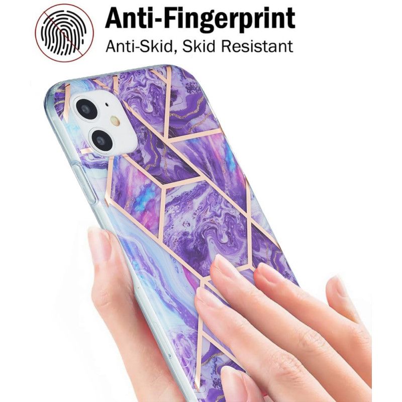 Skal iPhone 11 Rosa Flashig Geometrisk Marmor