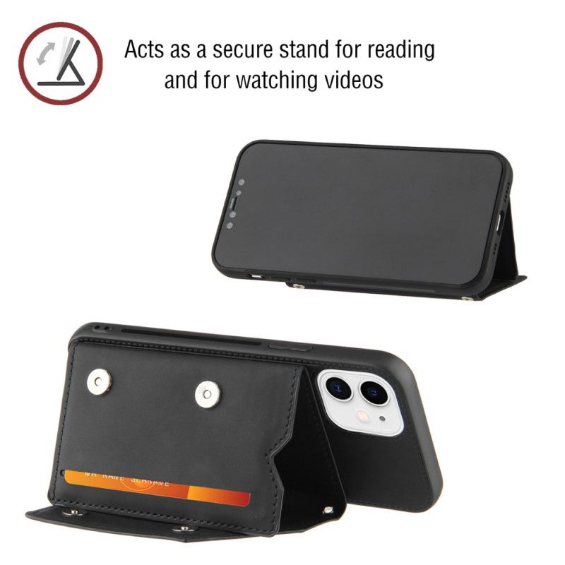Skal iPhone 11 Svart Handsfree-Stöd För Flera Kort