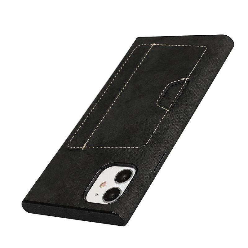 Skal iPhone 11 Svart Korthållare Av Silikon Och Sammet