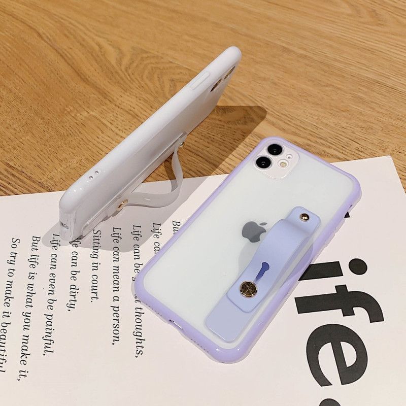 Skal iPhone 11 Svart Mobilskal Hybrid Med Stödrem