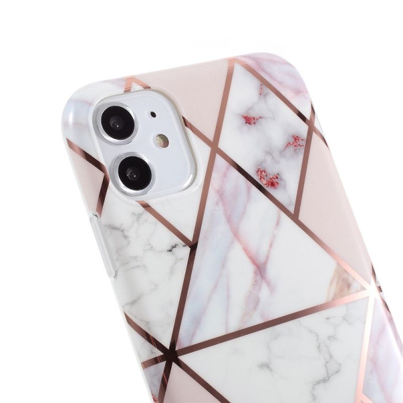 Skal iPhone 11 Svart Mobilskal Marmorfärgad Geometri