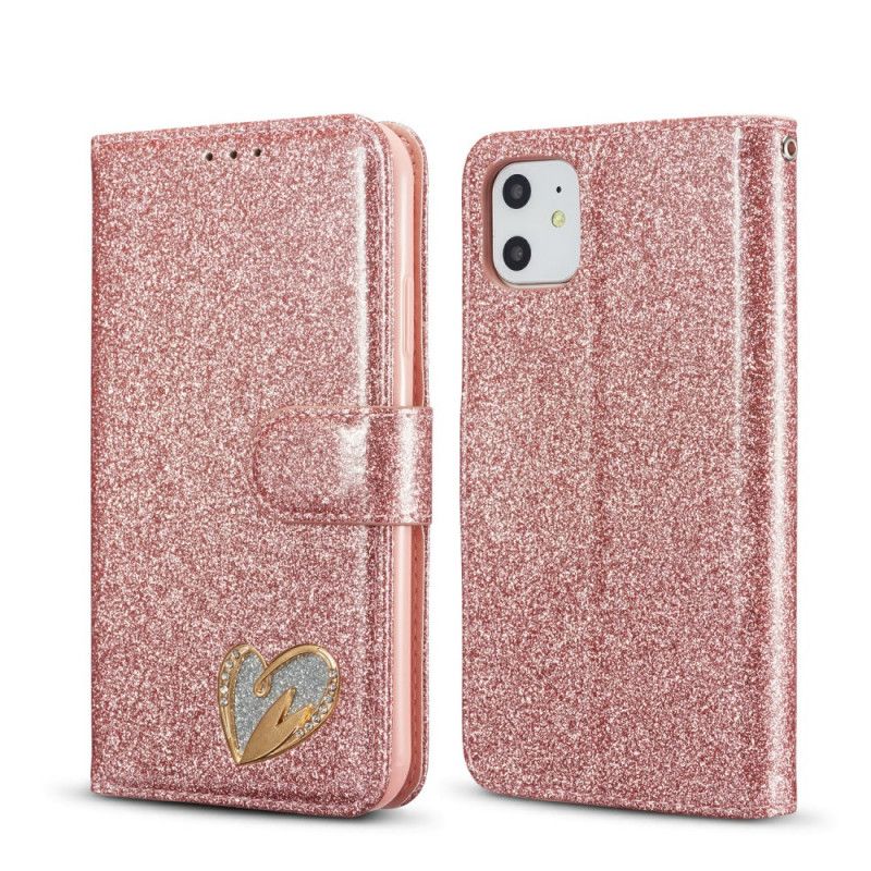 Skyddsfodral iPhone 11 Svart Hjärtglitter