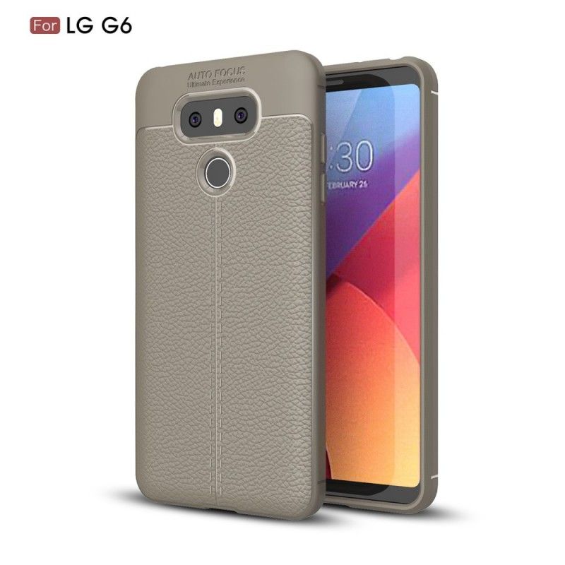 Skal LG G6 Svart Dubbel Linjelychee-Lädereffekt