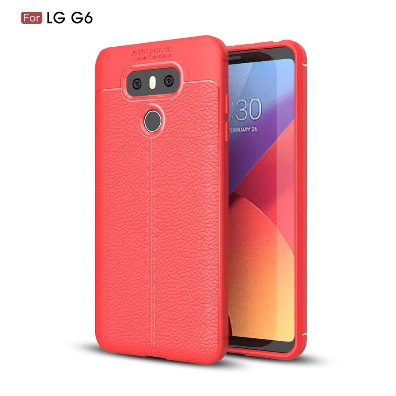 Skal LG G6 Svart Dubbel Linjelychee-Lädereffekt