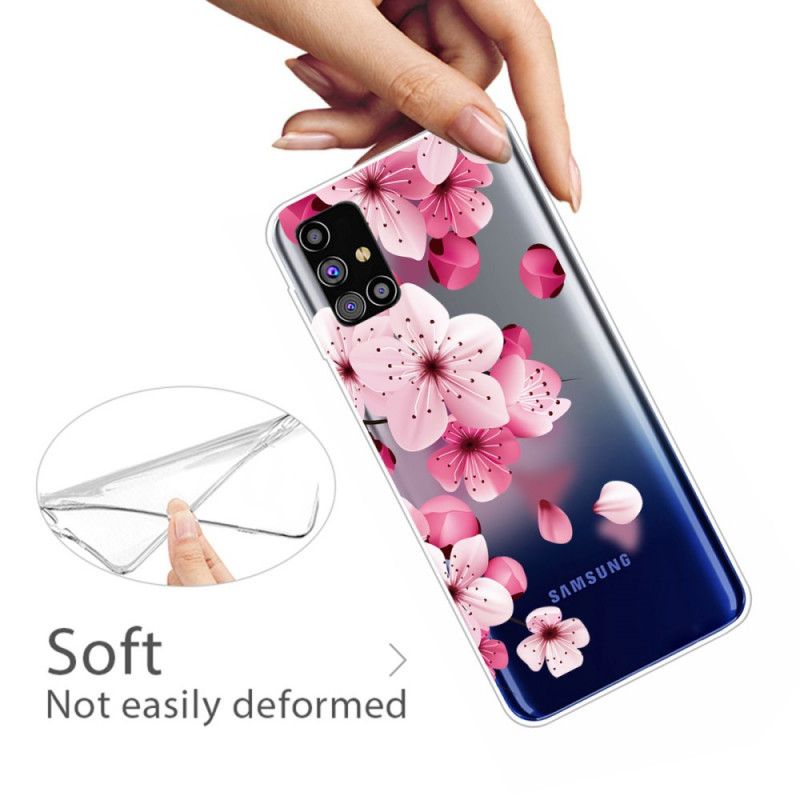 Skal för Samsung Galaxy M51 Små Rosa Blommor
