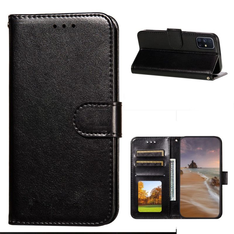 Skyddsfodral Samsung Galaxy M51 Svart Traditionellt Konstläder