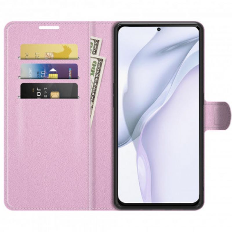 Läderfodral Huawei P50 Telefonfodral Klassisk Litchi-läderstil