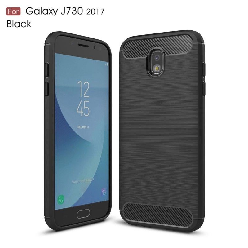Skal Samsung Galaxy J7 2017 Svart Borstad Kolfiber