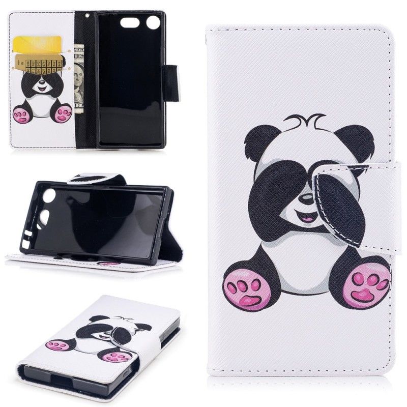 Läderfodral Sony Xperia XZ1 Compact Mobilskal Rolig Panda