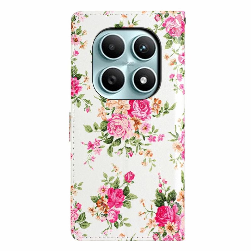 Fodral För Xiaomi Redmi Note 15 5g Röda Blommor