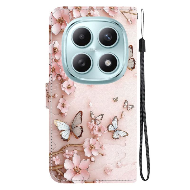 Fodral Xiaomi Redmi Note 15 5g Rosa Fjärilar