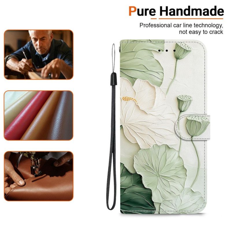 Läderfodral Xiaomi Redmi Note 15 5g Telefonfodral Lotusmönster