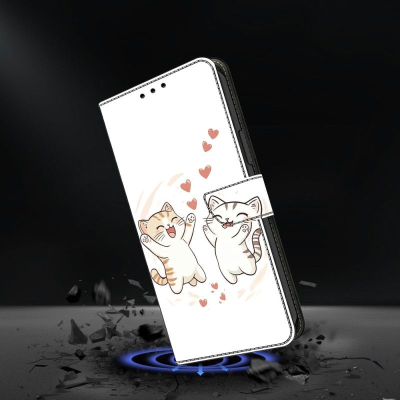 Läderfodral Xiaomi Redmi Note 15 5g Telefonfodral Roliga Katter