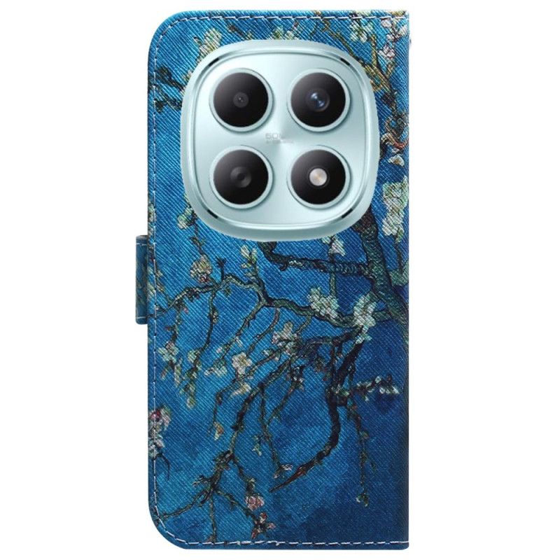 Läderskal Fodral Xiaomi Redmi Note 15 5g Aprikosblommor