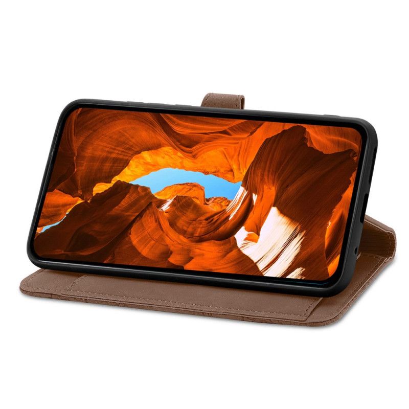 Läderskal Fodral Xiaomi Redmi Note 15 5g Blommig Spetsrem