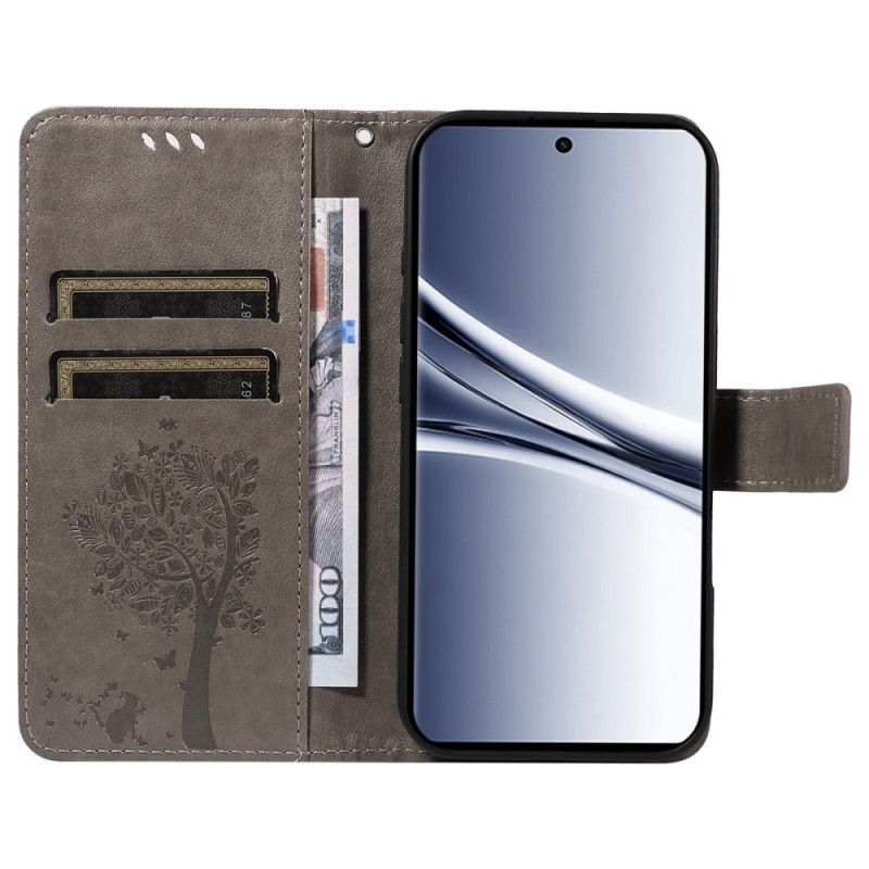 Läderskal Fodral Xiaomi Redmi Note 15 5g Katt- Och Trädmönster