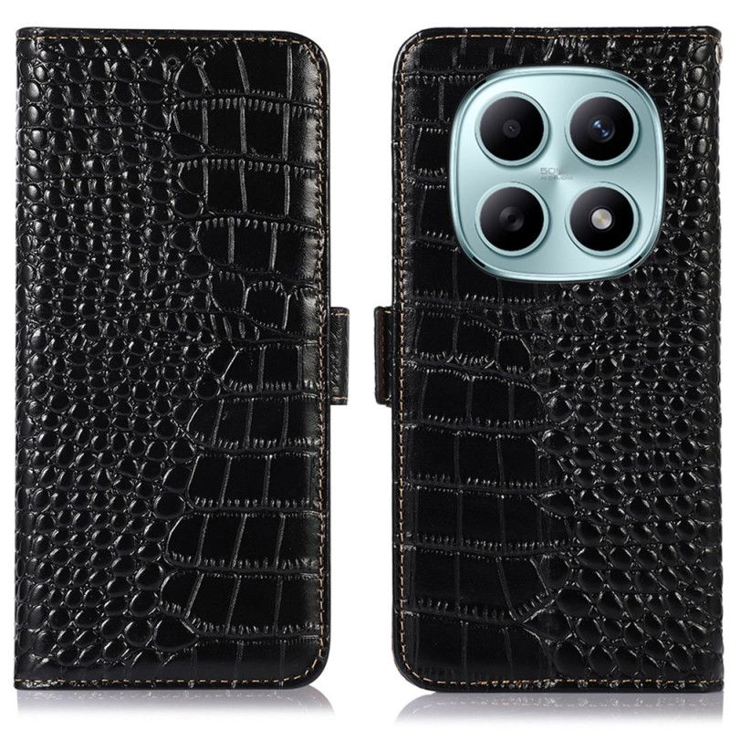 Läderskal Fodral Xiaomi Redmi Note 15 5g Rfid-blockerande Krokodilstruktur