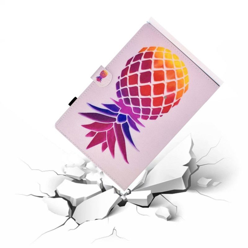 Fodral iPad (2025) Färgglad Ananas