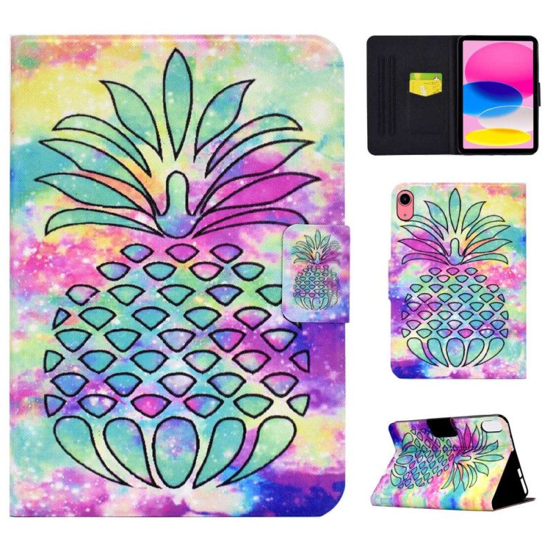Läderskal Fodral iPad (2025) Grafisk Ananas
