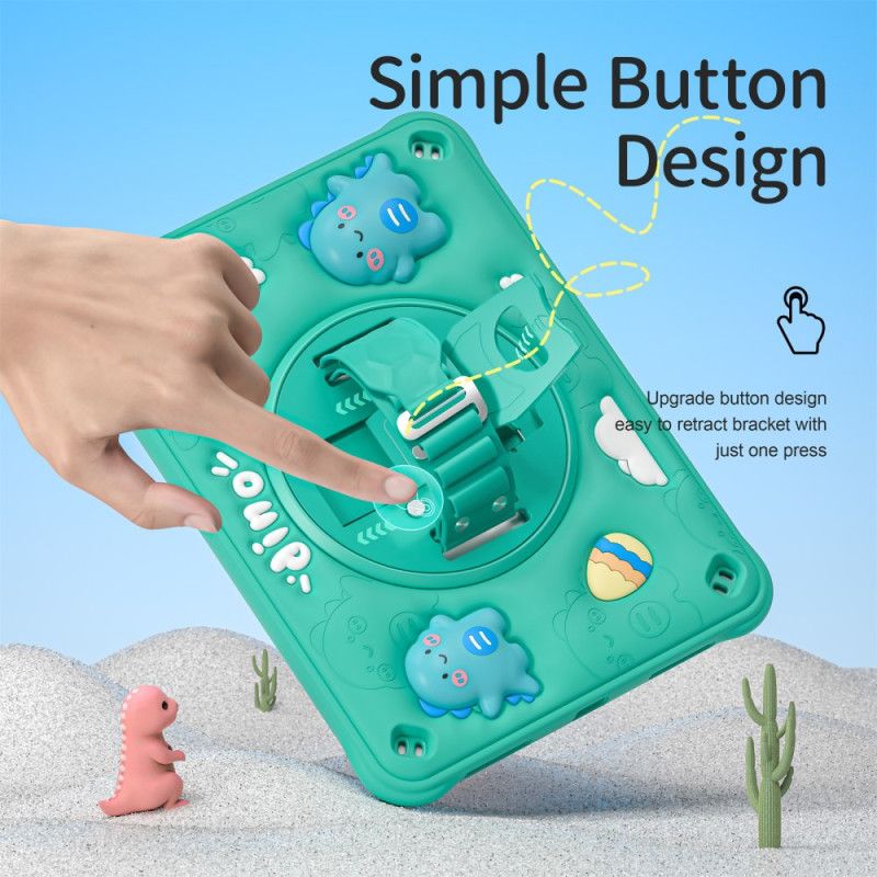 Skal För iPad (2025) Handtag Och Stativ För Barndinosaurier