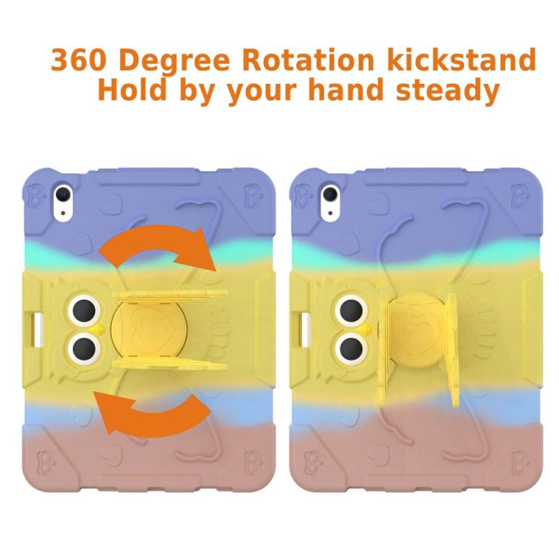 Skal För iPad (2025) Roterande Stativ Med Fjäril Och Tonad Färg För Barn