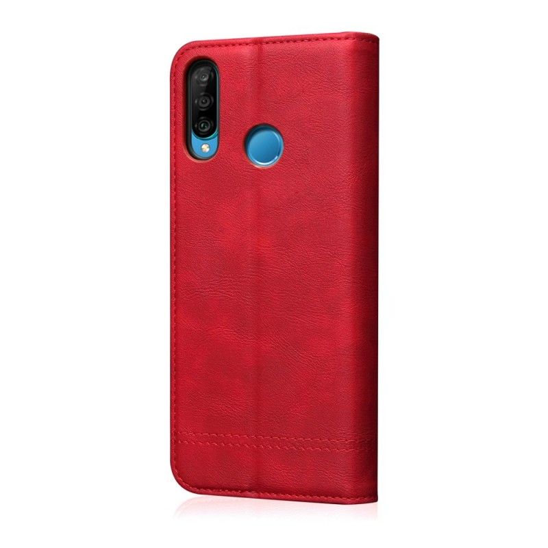 Folio-fodral för Huawei P30 Lite Svart Sydd Lädereffekt