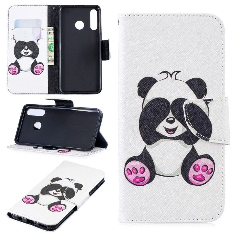 Läderfodral Huawei P30 Lite Mobilskal Rolig Panda