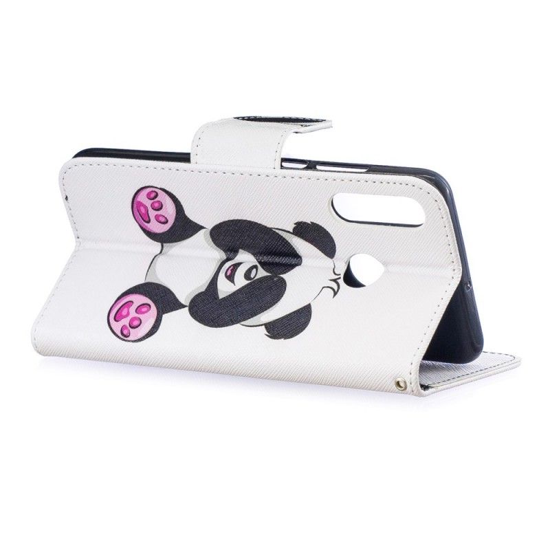 Läderfodral Huawei P30 Lite Mobilskal Rolig Panda