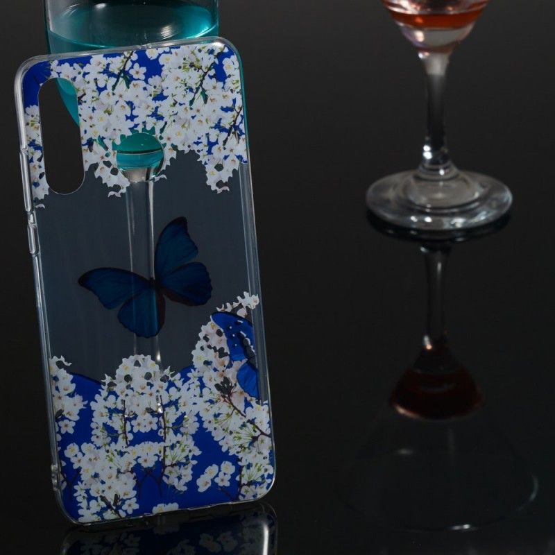 Skal för Huawei P30 Lite Blå Fjäril Och Vinterblommor