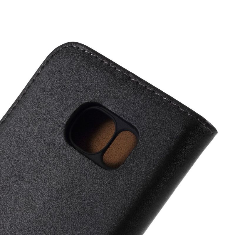 Fodral Samsung Galaxy S7 Svart Äkta Läderinbjudan