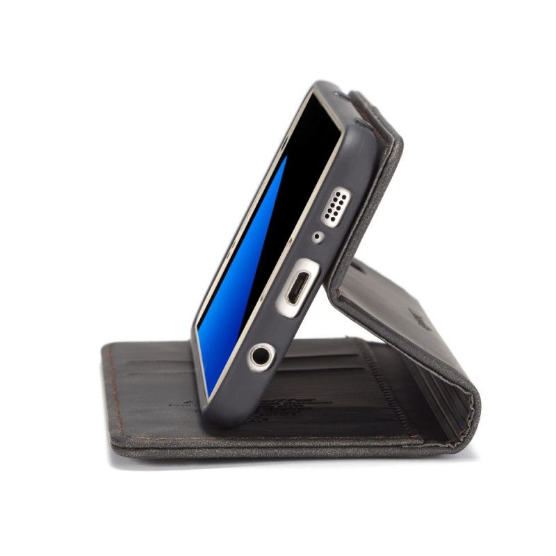 Folio-fodral Samsung Galaxy S7 Svart Mobilskal Imiterat Läderfodral