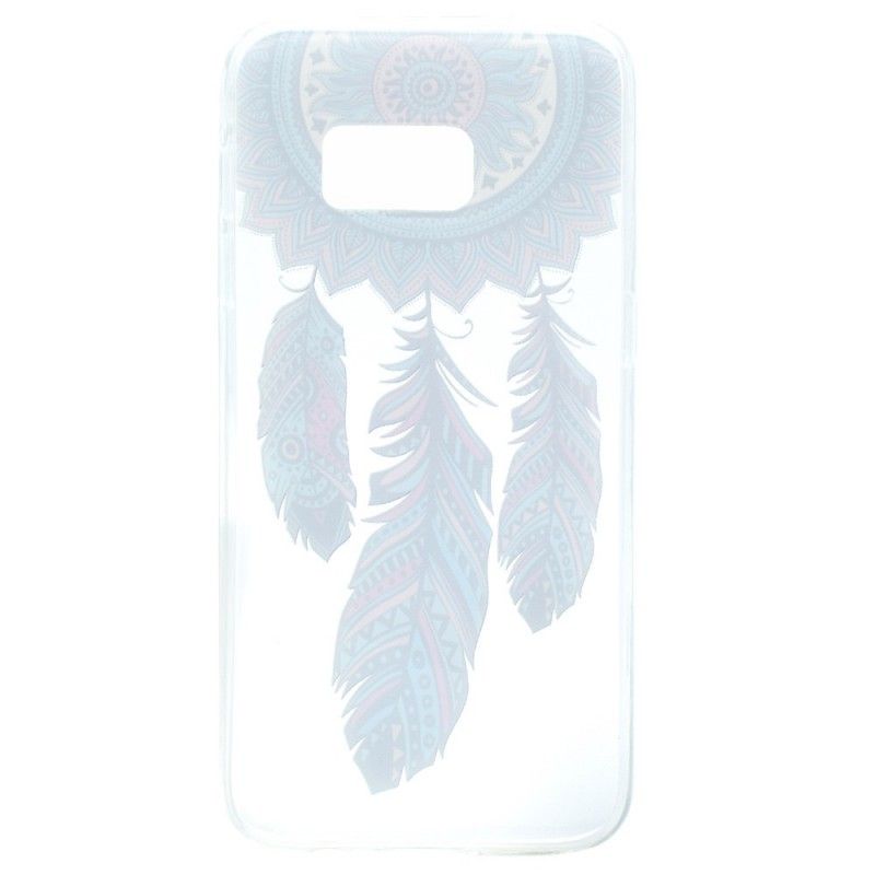 Skal för Samsung Galaxy S7 Transparent Fångare Drömmer Blå Fjädrar