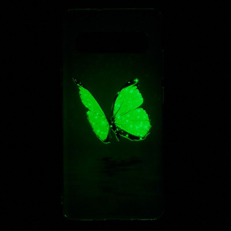 Skal för Samsung Galaxy S10 5G Fluorescerande Blå Fjäril