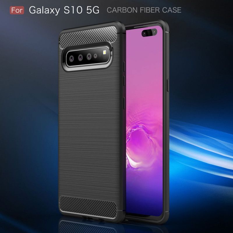 Skal för Samsung Galaxy S10 5G Svart Borstad Kolfiber