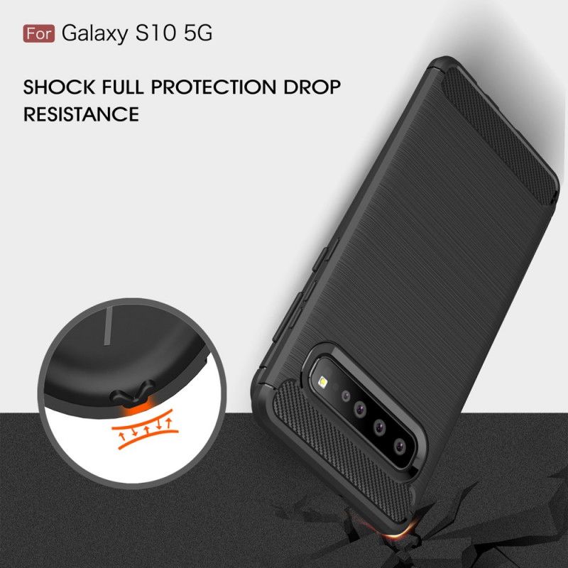 Skal för Samsung Galaxy S10 5G Svart Borstad Kolfiber