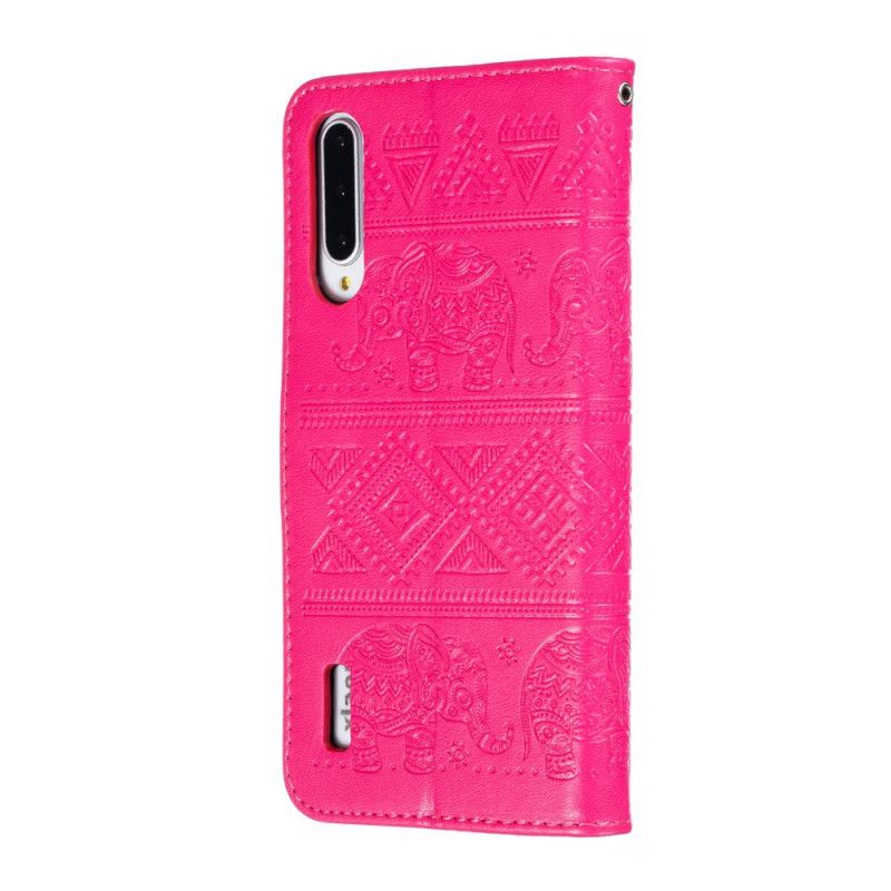 Fodral för Xiaomi Mi A3 Magenta Elefanter I Konstläder