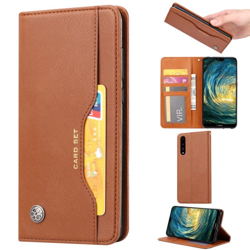 Folio-fodral Xiaomi Mi A3 Svart Korthållare I Konstläder